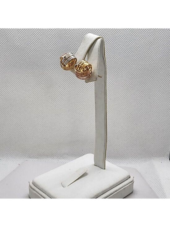 Jewelry - Brand New Brazilian 18k Gold Filled Love Knot Tri Color Earring